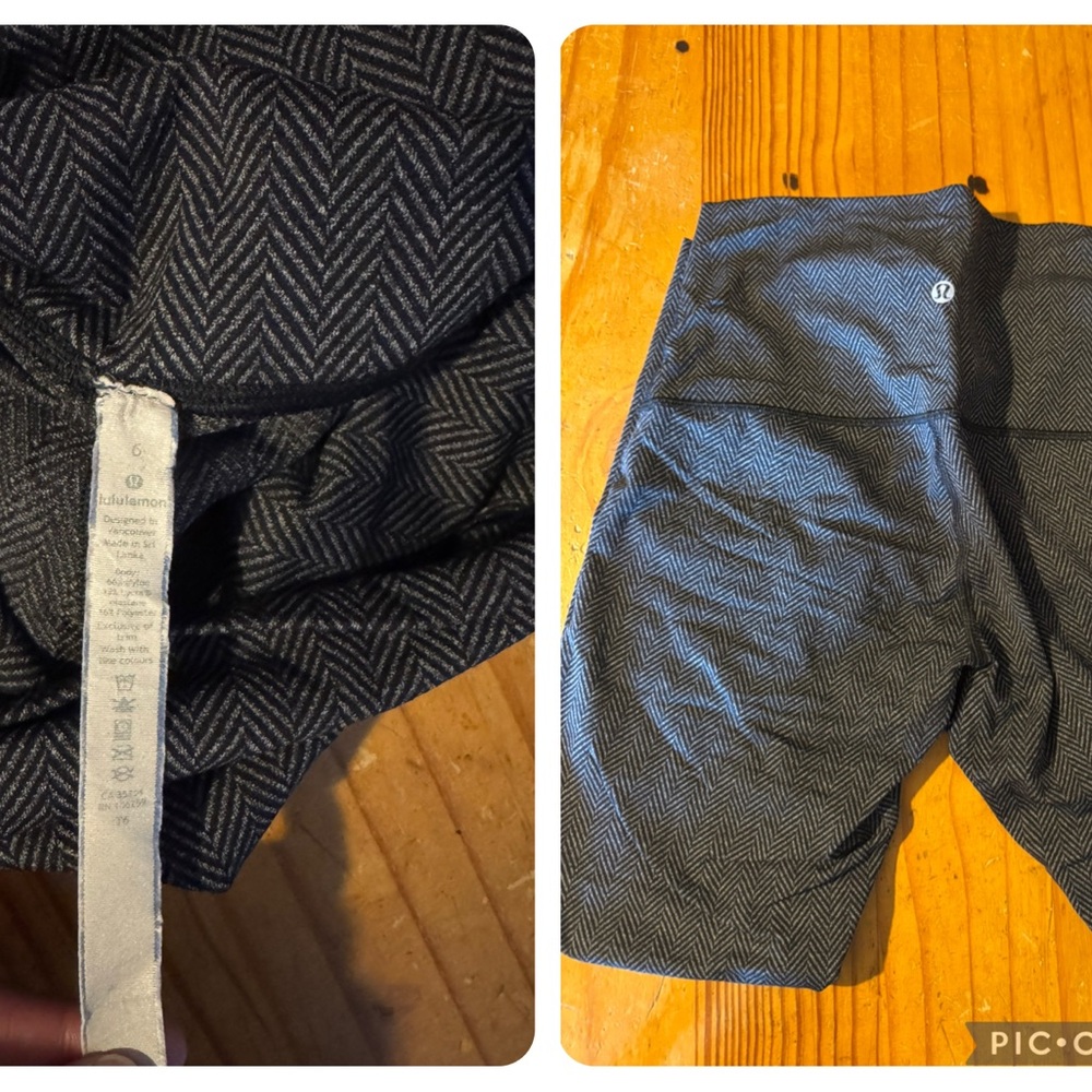 lululemon athletica Black and Gray Patterned Leggings